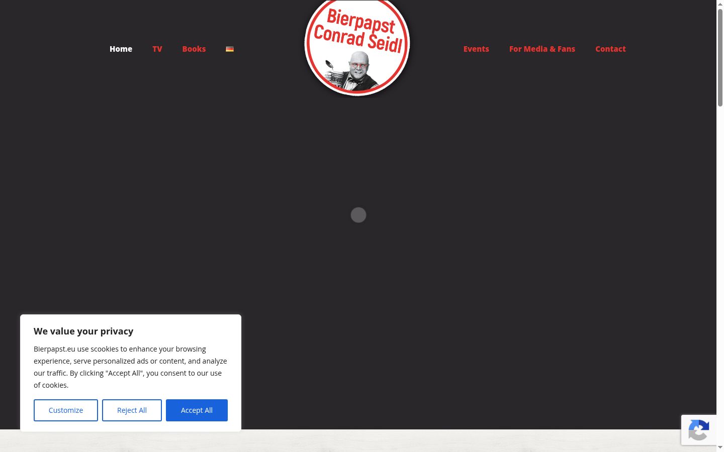 Screenshot del banner di consenso mostrato prima di qualsiasi interazione
