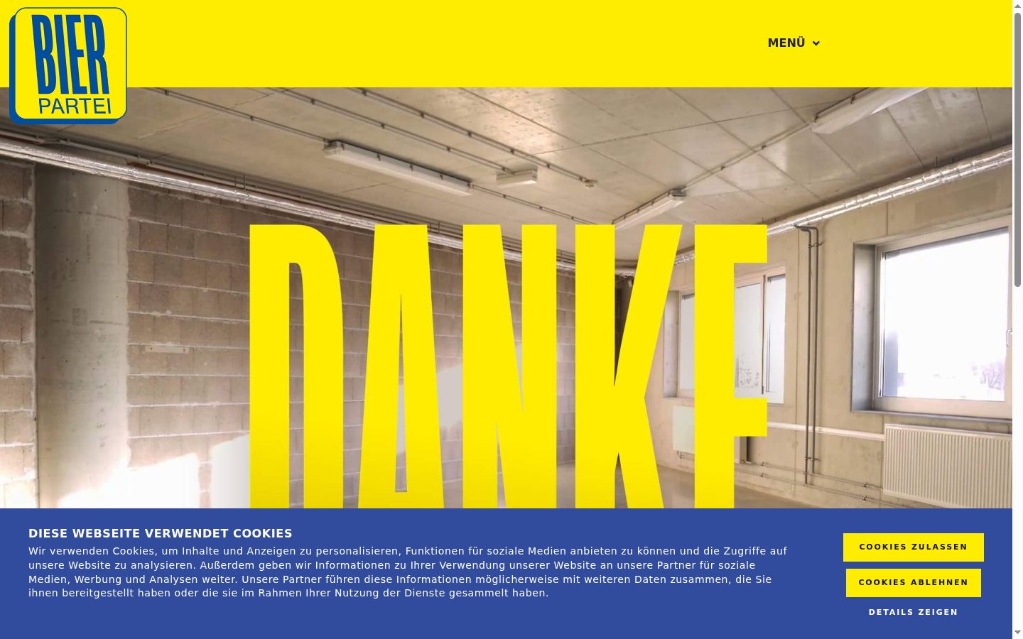 Screenshot del banner di consenso mostrato prima di qualsiasi interazione