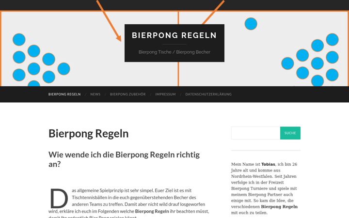 Screenshot of bierpong-regeln.de