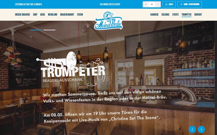 Skärmbild av biersalon-trompeter.de