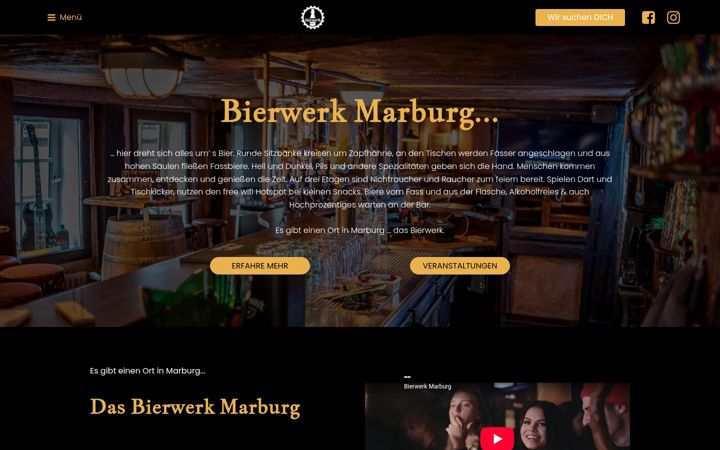 Kuvakaappaus sivustosta bierwerk-marburg.de