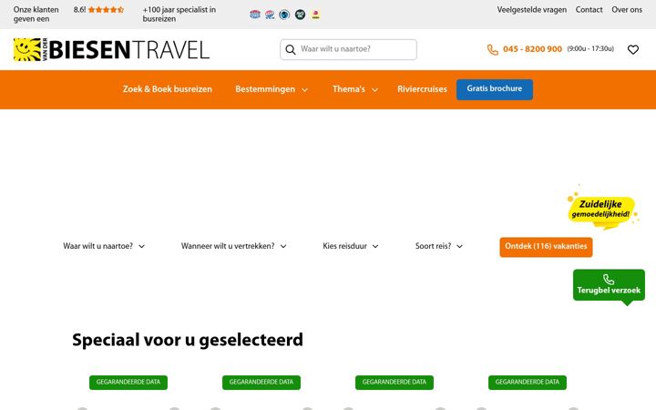 Snimka zaslona za biesen.nl