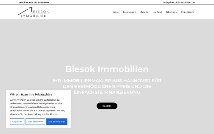 Screenshot of biesok-immobilien.de