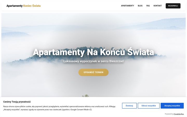 Screenshot ta' bieszczad.com.pl