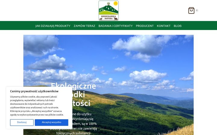 Screenshot of bieszczadzkanatura.pl