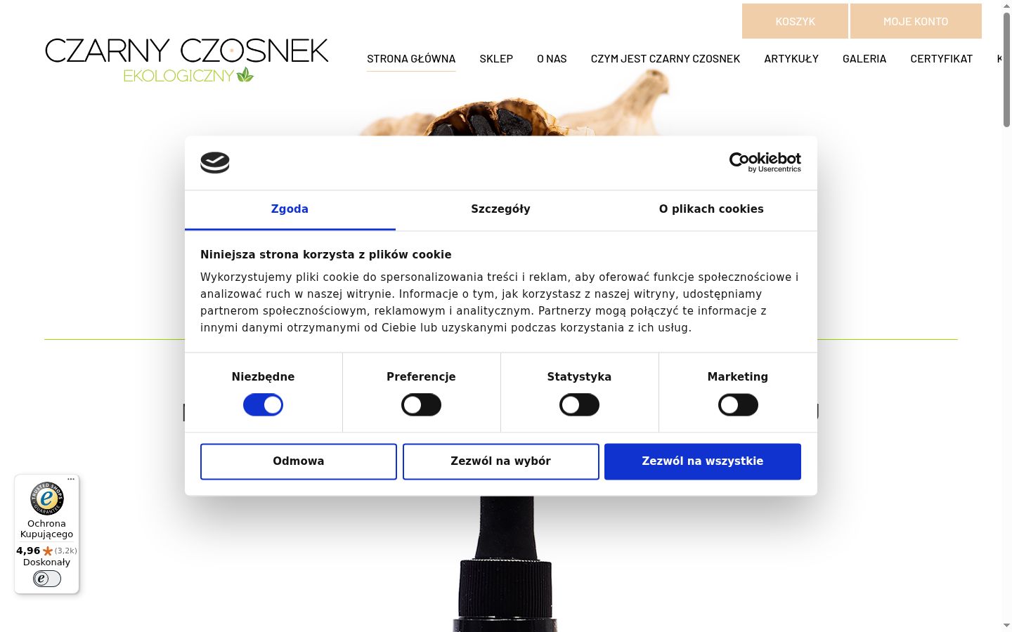 Snimka zaslona bannera za privolu prikazanog prije bilo kakve interakcije