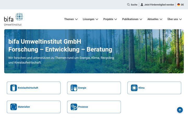 Screenshot of bifa.de