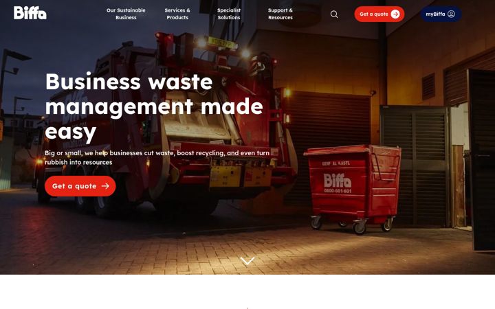 Screenshot of biffa.co.uk
