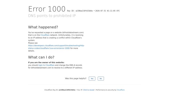 Screenshot of bifrostdatastream.com