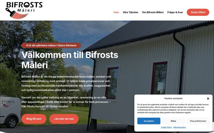 Screenshot of bifrostmaleri.se