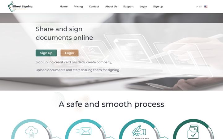 Screenshot of bifrostsigning.com