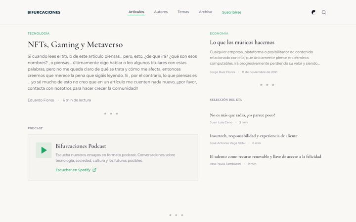 Screenshot of bifurcaciones.com