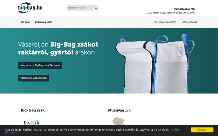 Screenshot of big-bag.hu