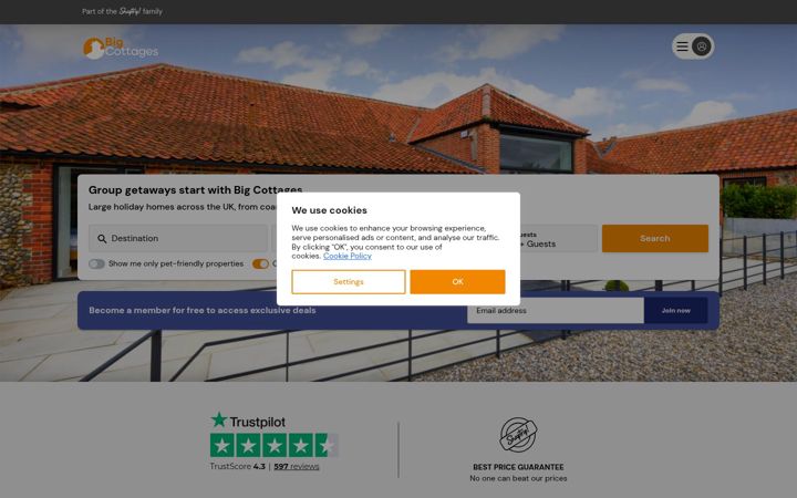 Screenshot of big-cottages.com