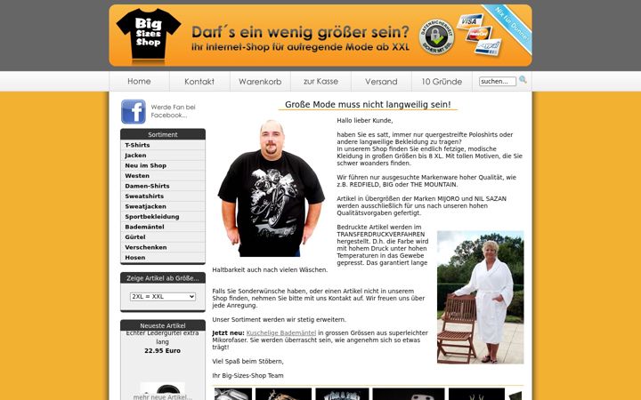 Screenshot of big-sizes-shop.de