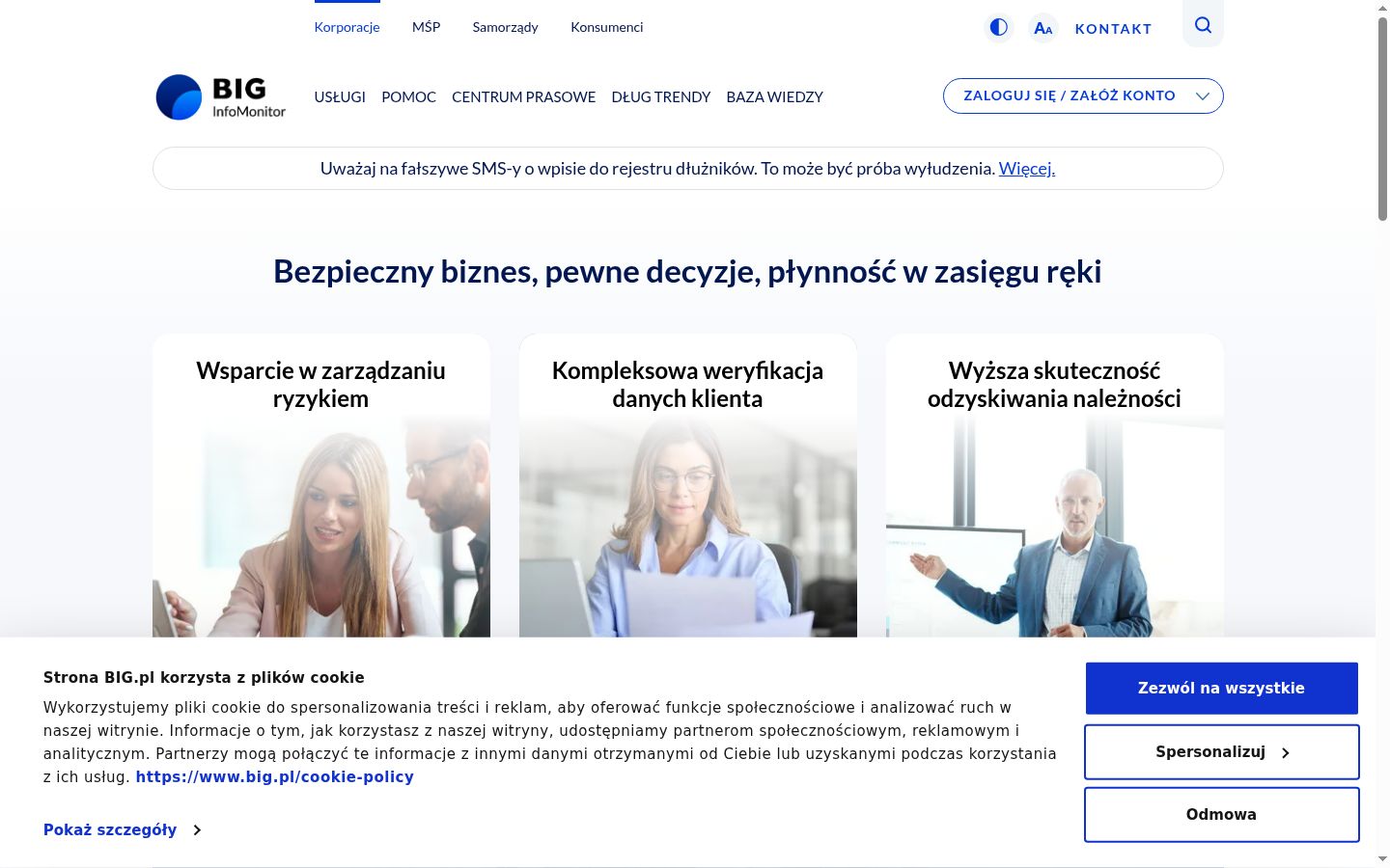 Snímek obrazovky baneru souhlasu zobrazeného před jakoukoli interakcí