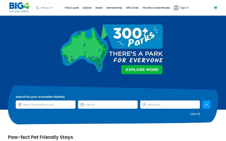 Screenshot of big4.com.au
