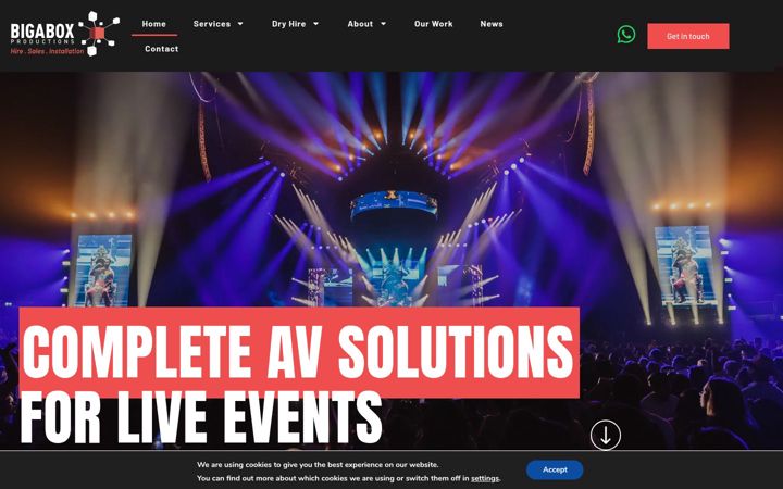 Screenshot of bigaboxproductions.co.uk