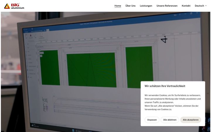 Screenshot of bigaluminium.de