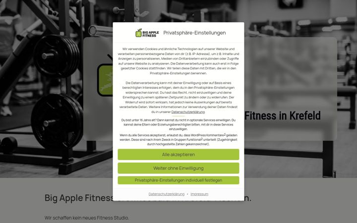 Screenshot of bigapplefitness.de