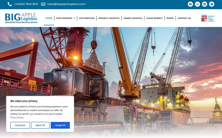 Screenshot of bigapplelogistics.com