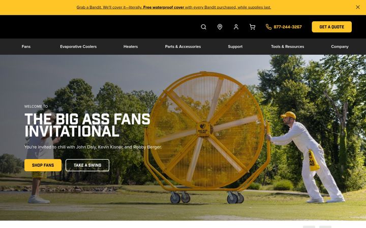 Екранна снимка на bigassfans.com