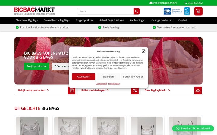 Screenshot ta' bigbagmarkt.nl