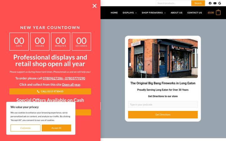 Screenshot of bigbangfireworks.co.uk