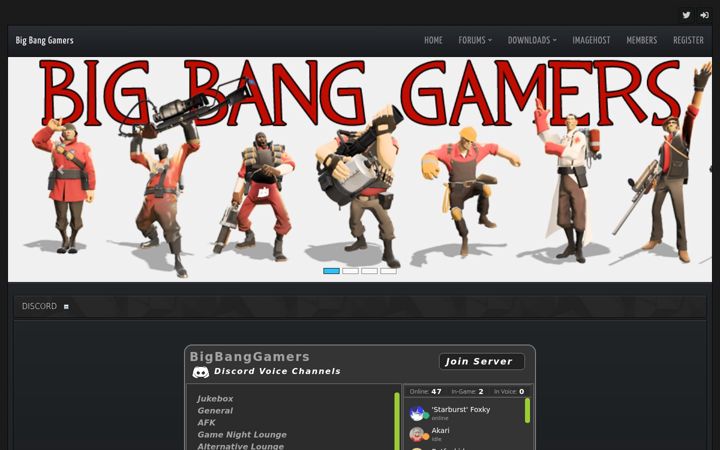 Screenshot of bigbanggamers.org
