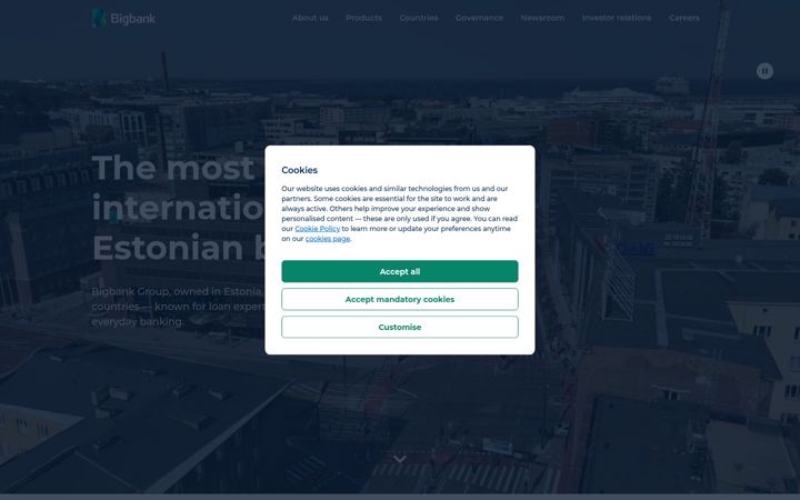 Screenshot of bigbank.eu