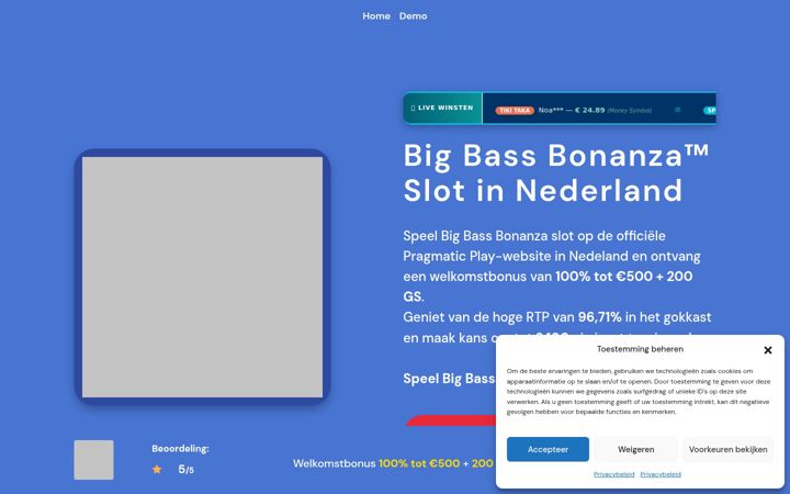 Screenshot of bigbassbonanzaspel.nl