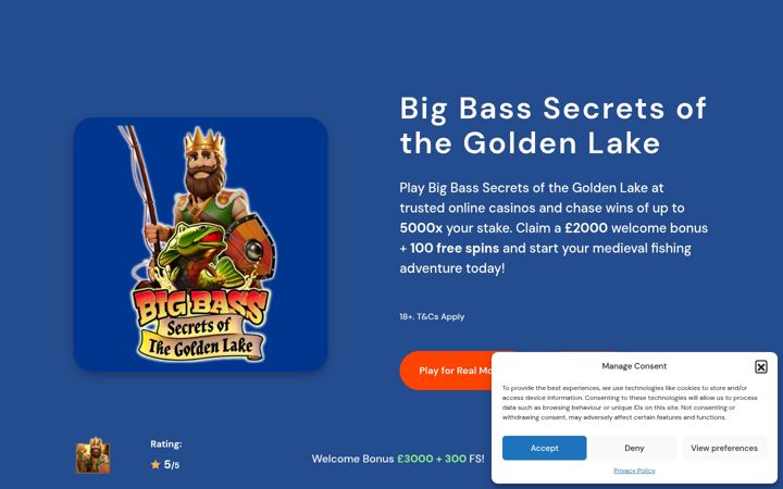 Screenshot of bigbasssecretsofthegoldenlake.co.uk