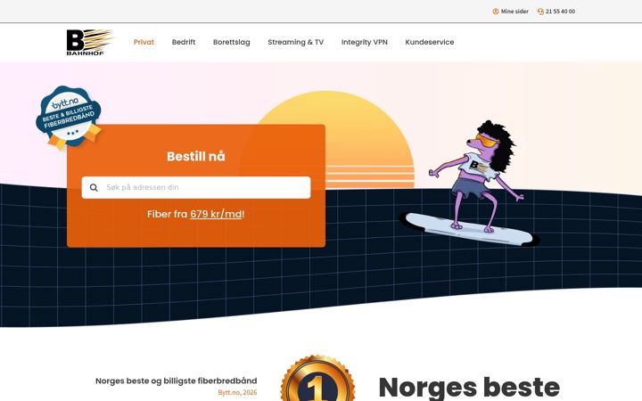 Screenshot of bigblu.no