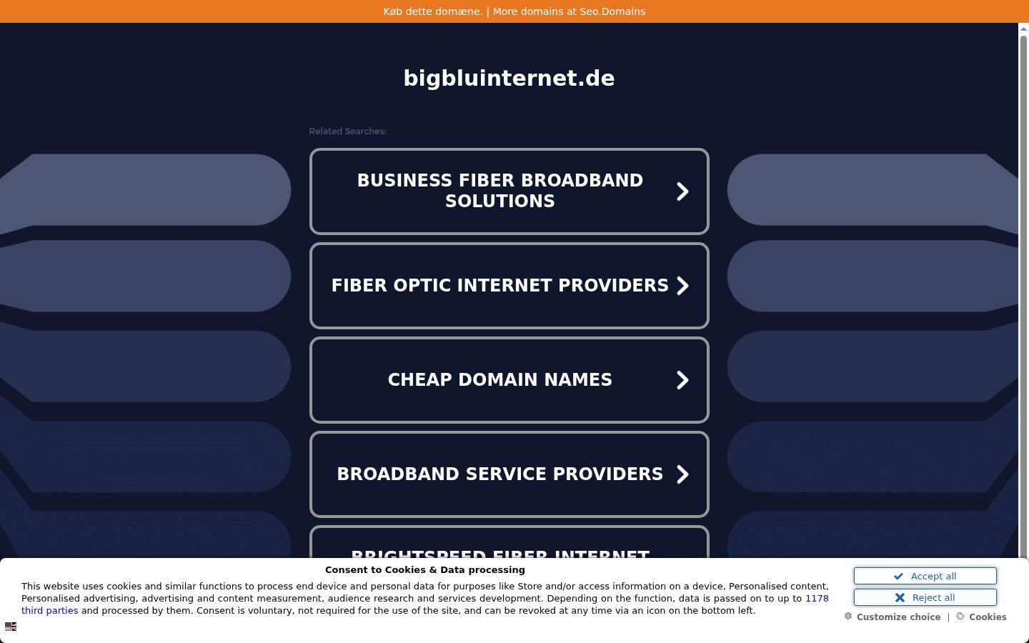 Screenshot des Einwilligungsbanners vor jeglicher Interaktion