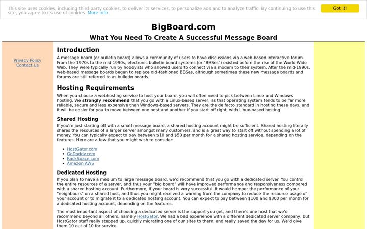 Screenshot of bigboard.com