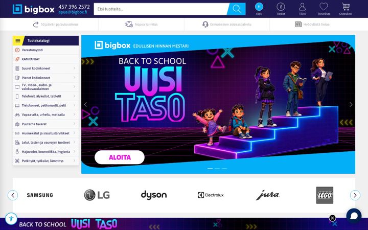 Captură de ecran a bigbox.fi