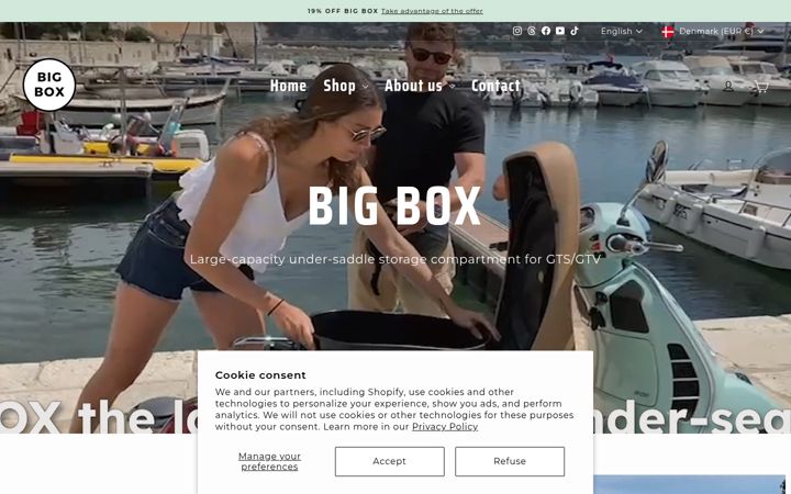 Screenshot of bigboxscooter.com