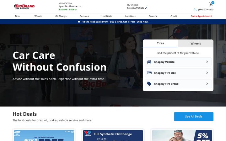 Screenshot of bigbrandtire.com