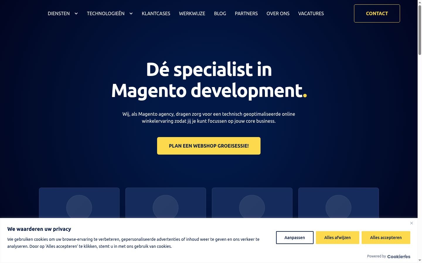 Screenshot del banner di consenso mostrato prima di qualsiasi interazione