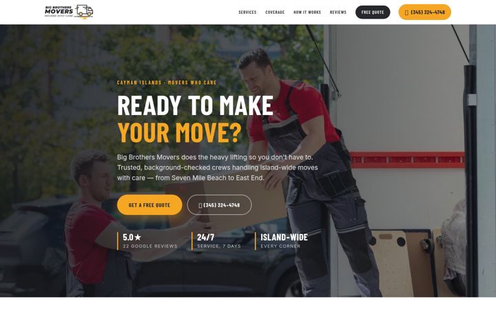 Screenshot of bigbrothersmovers.com