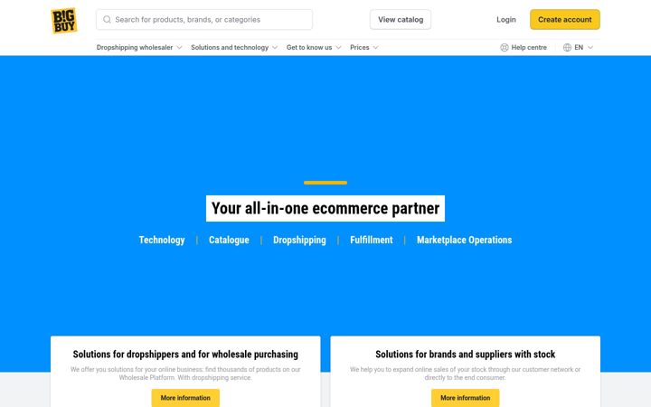 Screenshot von bigbuy.eu