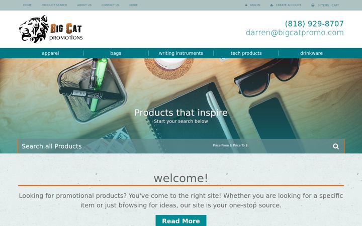 Screenshot of bigcatpromo.com