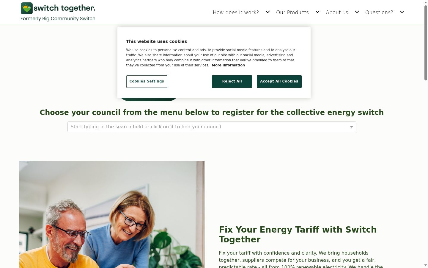 Screenshot of the consent banner shown before any interaction