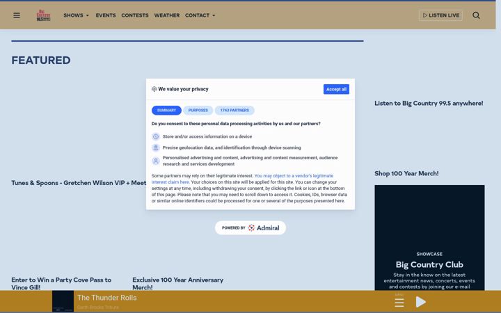 Screenshot of bigcountry995.com