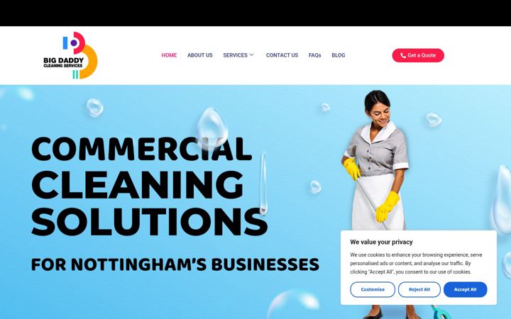 Screenshot του bigdaddycleaningservices.co.uk