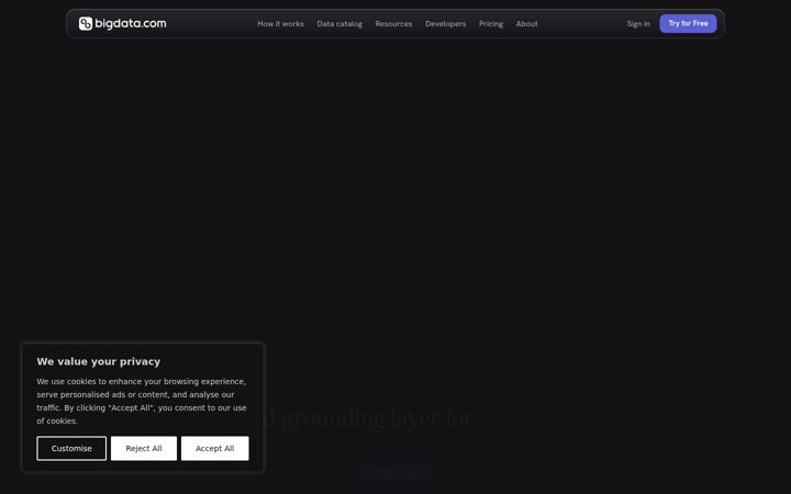 Screenshot of bigdata.com