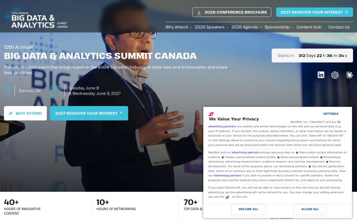 Screenshot of bigdatasummitcanada.com