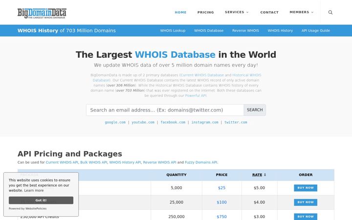 Screenshot of bigdomaindata.com