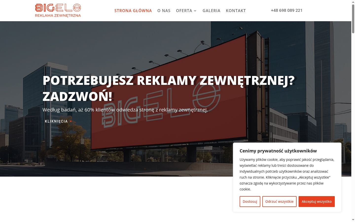 Sutikimo reklamjuostės, rodytos prieš bet kokią sąveiką, ekrano kopija