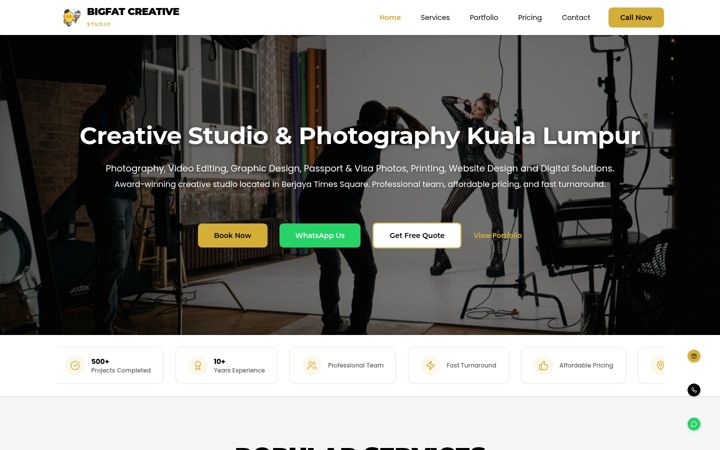 Screenshot of bigfatcreativestudio.pro